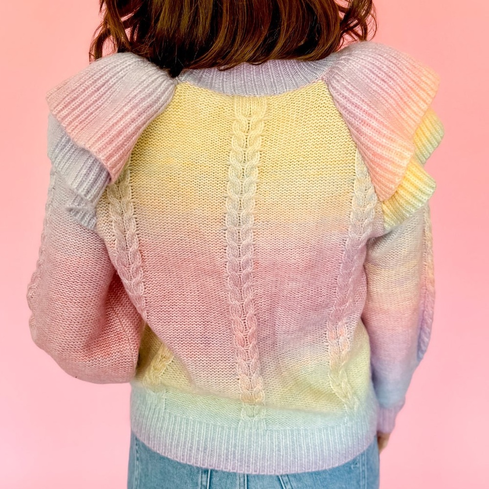 THML Pastel Ruffle Sleeve Sweater - Picture 2 of 9